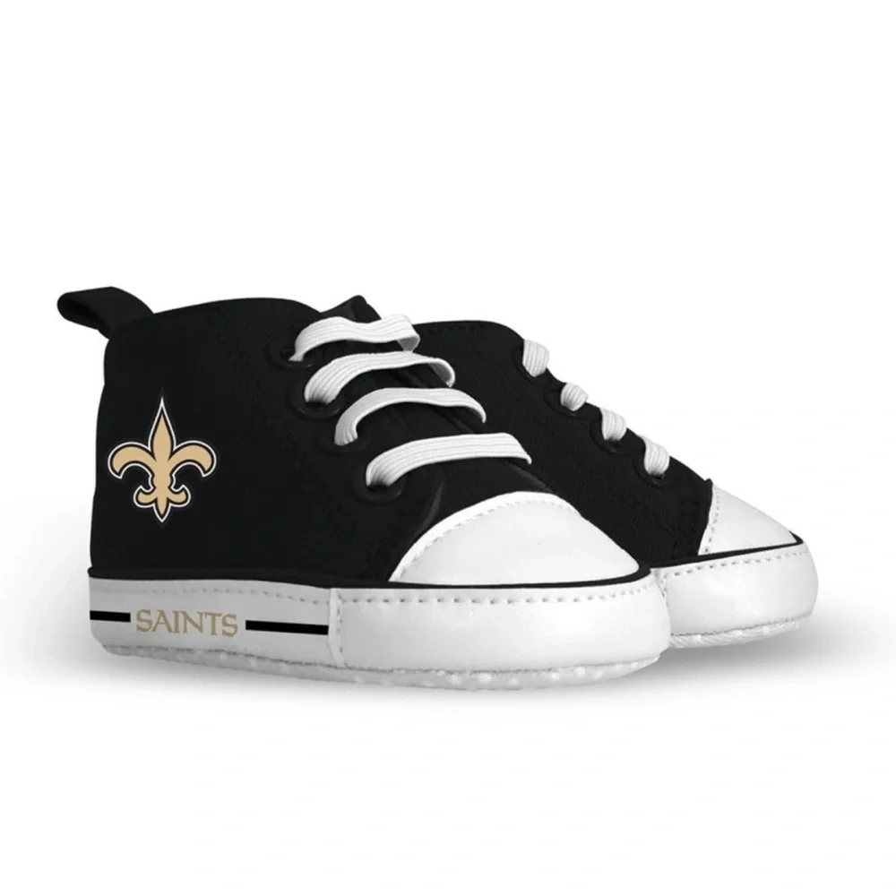 NWOT NFL Saints Black High Top Sneakers 0-6 Months